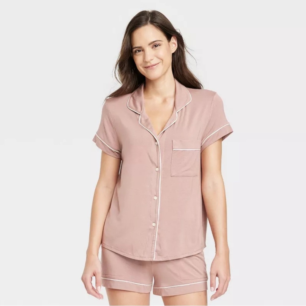 Soft Pink Short Sleeve Pajama Set